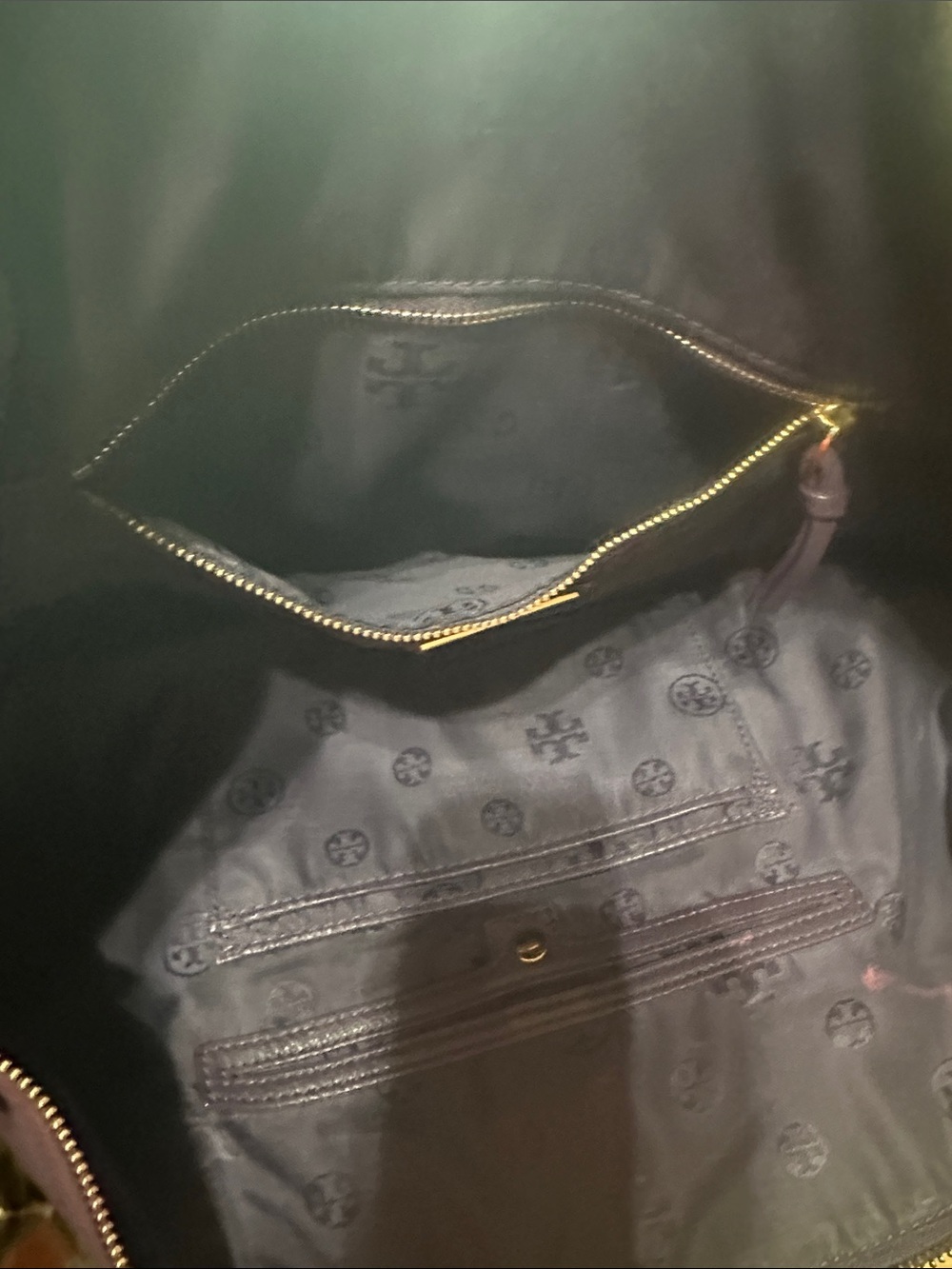 Tory Burch Purple Logo-Print Interior Tote